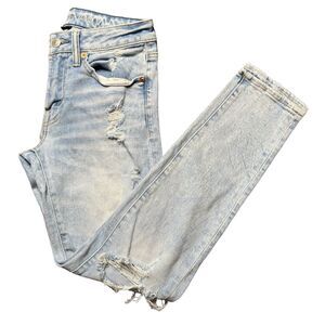 American Eagle Airflex + Skinny Jeans Destroyed Light Wash Stretch Mens 28x30